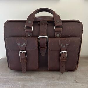 Elegant Dark Brown Leather Briefcase for Men